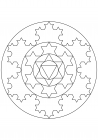 Nested Koch snowflakes and circles