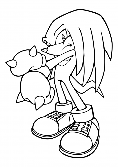 Knuckles - Defender Master Emerald omalovánky, Sonic the Hedgehog ...