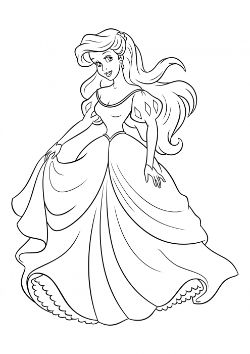 Ariel in a ball gown