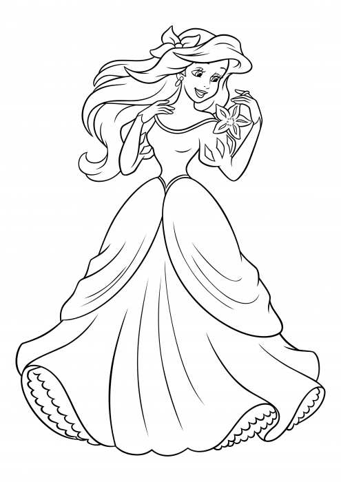 Ariel girl in a ball gown