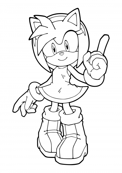 Sonic Amy Rose para colorir - Imprimir Desenhos