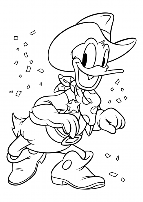 Donald Duck in a cowboy costume