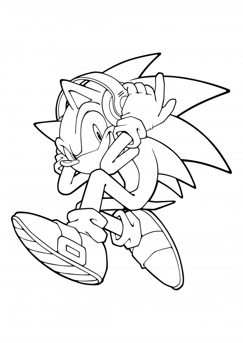 Sonic the Hedgehog in cuffia