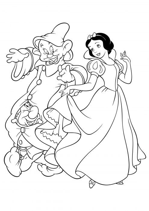 Blancanieves con divertidos enanos