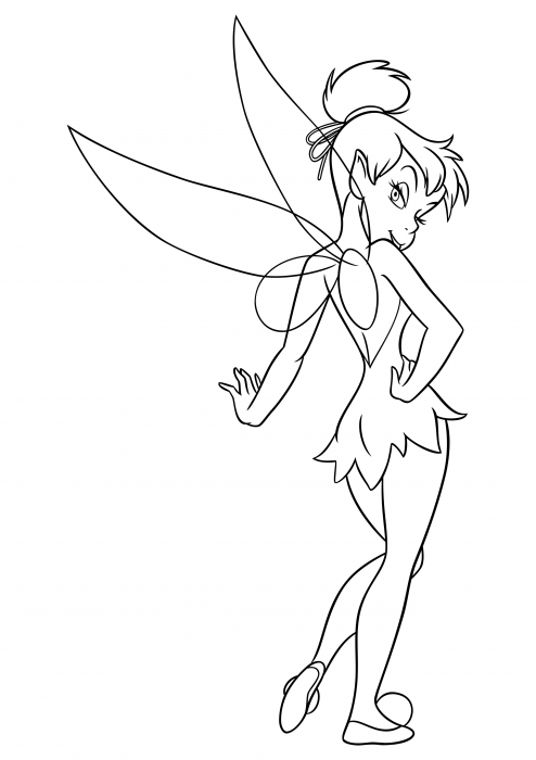 Fairy Tinker Bell looked back