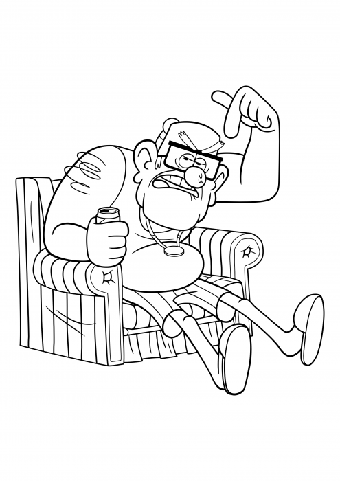 Stan sits in a chair