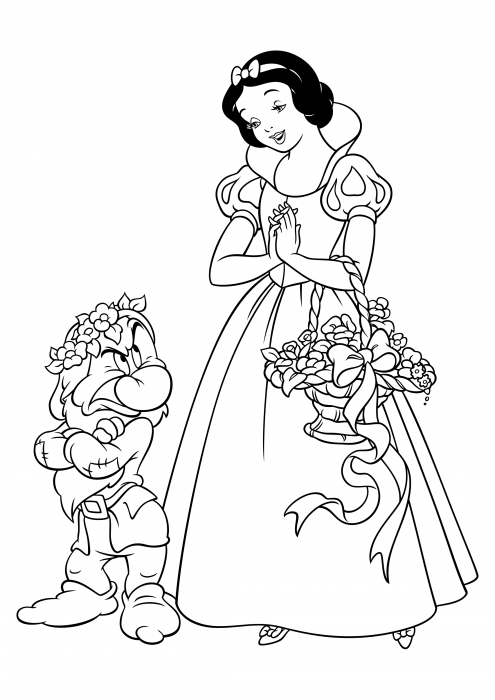 Çiçekler ve Homurtu ile Pamuk Prenses