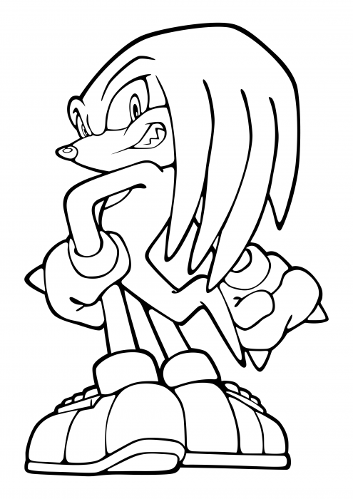 Desenho de Knuckles, a equidna para colorir