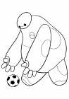 Baymax plays with a ball
