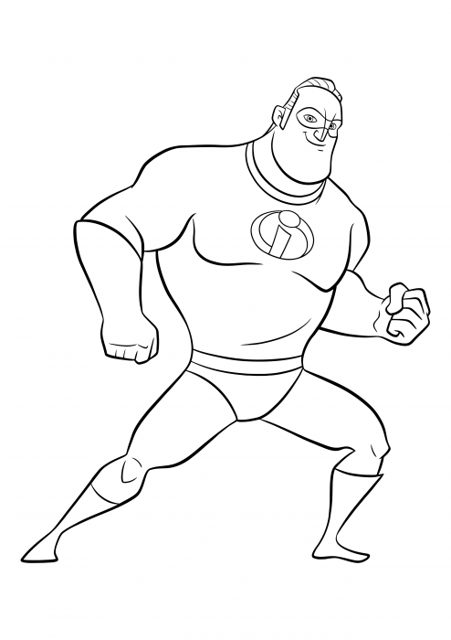 High quality coloring page - Superhero Bob Parr