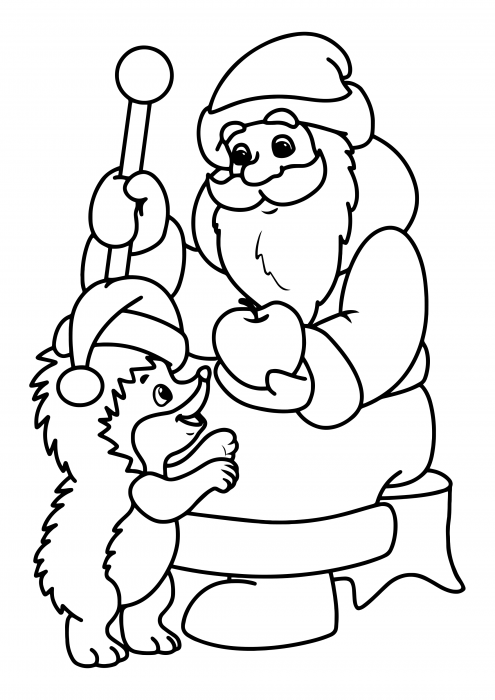 Jeż i Święty Mikołaj