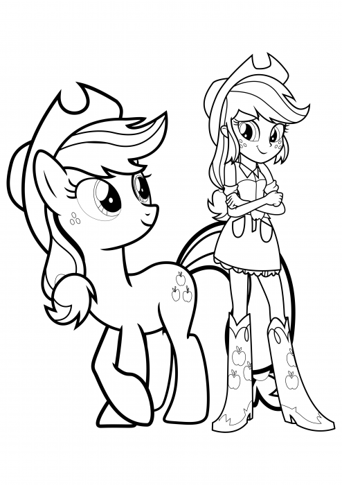 Applejack pony and Applejack girl