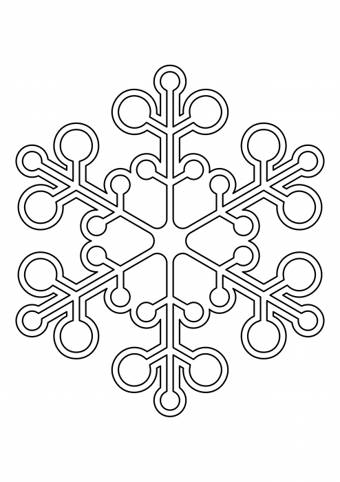 Opengewerkte sneeuwvlok uit cirkels 5