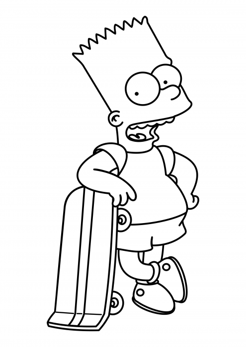 Bart with skateboard