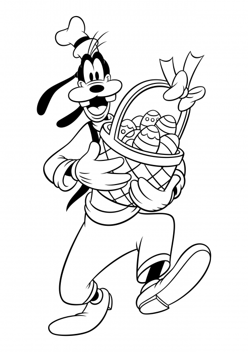 Goofy with Easter Basket
