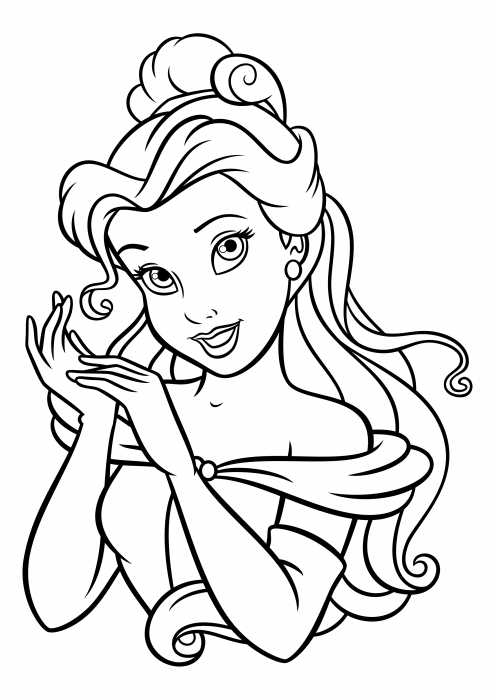 Okouzlující Belle omalovánky, Disney princezny omalovánky - Colorings.cc