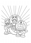Nobi Nobita, Minamoto Shizuka and Doraemon
