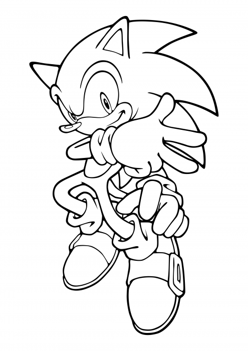 Desenho para colorir de Sonic the Hedgehog Smiling · Creative Fabrica