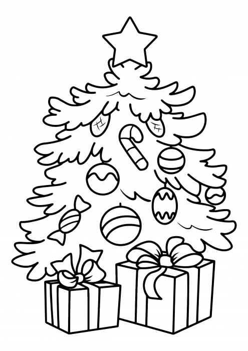 شجرة عيد الميلاد مزينة