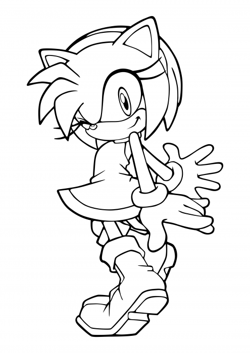 Amy Rose coloring sheet to print 