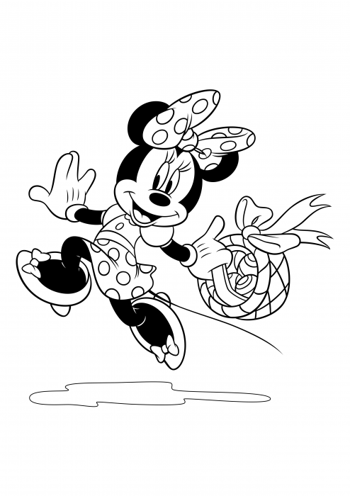 Minnie med en påskekurv