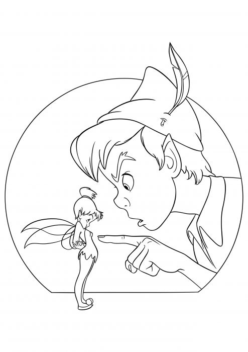 Peter Pan is unhappy with Tinker Bell