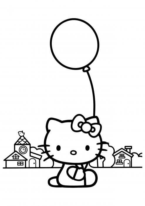Kitty with a balloon
