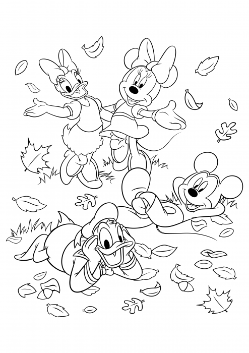 Daisy, Minnie, Donald and Mickey