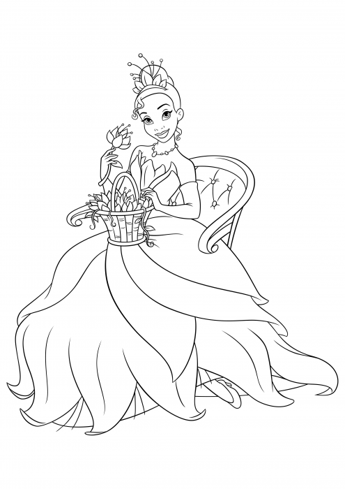 Tiana mit einem Blumenkorb