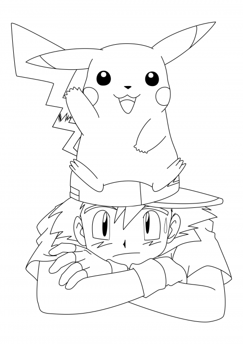 Pikachu on Ash