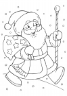 Santa Claus carries gifts
