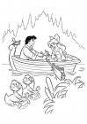 Eric and Ariel ride a boat