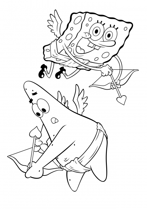 Patrick Star and SpongeBob-큐피드
