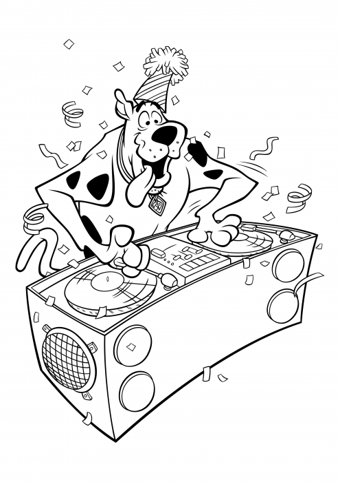 Scooby-Doo is a DJ at a New Year's party