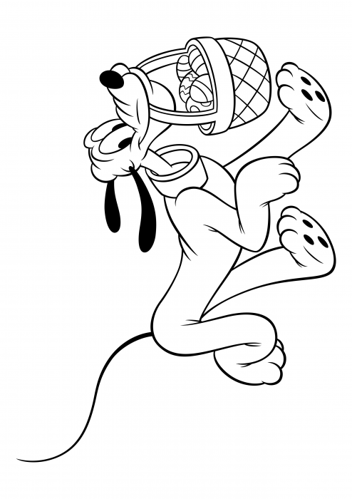 Pluto with Easter basket