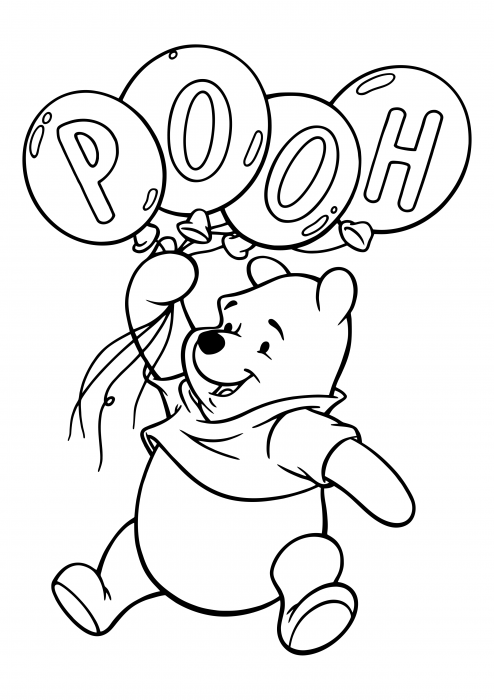 Winnie the Pooh με μπαλόνια