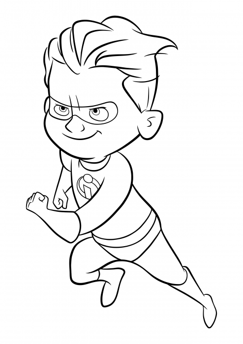 High quality coloring page - Speed Dash Parr