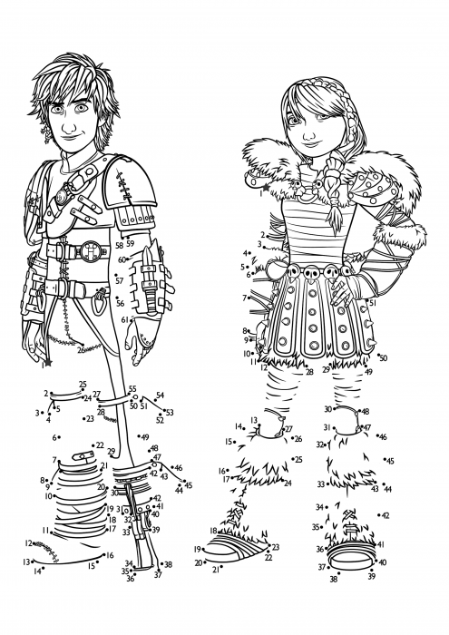 Hiccup and Astrid. Connect the Dots