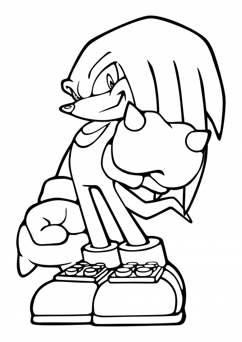 Desenho de Knuckles, a equidna para colorir