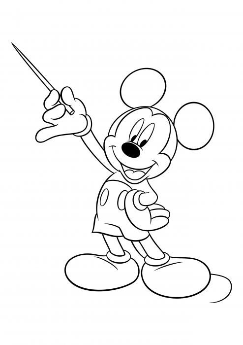 Mickey Mouse with a pointer