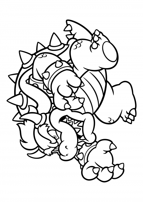 Bowser livro de colorir, Super mario livro de colorir 