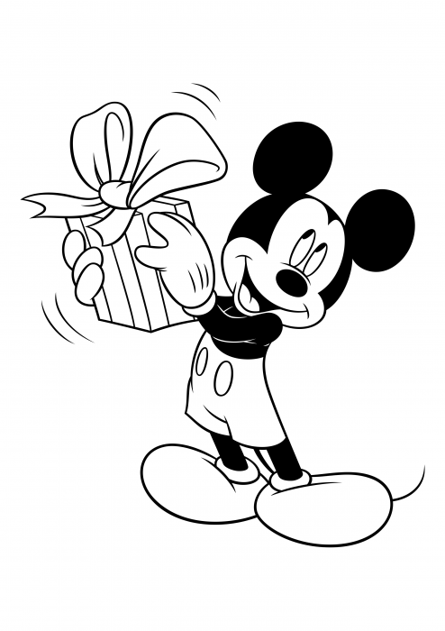 Mickey Mouse rejoices gift