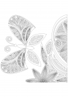 Mønstret sommerfugl med planter 3