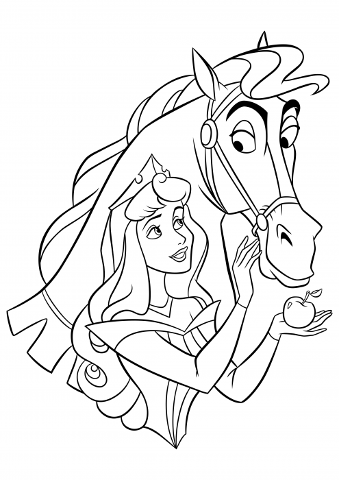 Aurora Y El Caballo Sanson Libro De Colorear Princesas Disney Libro De Colorear Colorings Cc