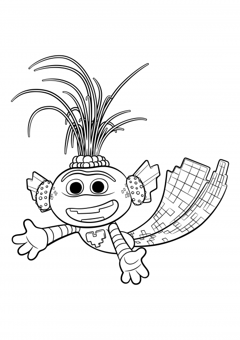 King Trollex coloring pages, Trolls. World tour coloring pages