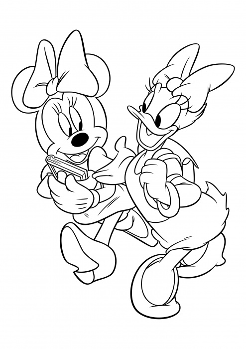 Minnie Mouse and Daisy Duck