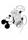 Mickey Mouse plays the accordion