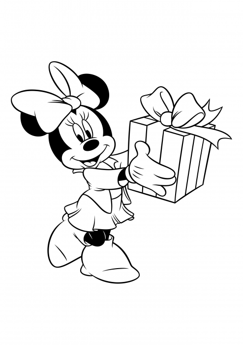 Minnie egér ajándékot kapott
