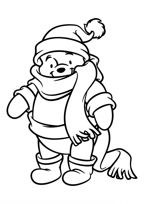 Winnie the Pooh în haine de iarnă