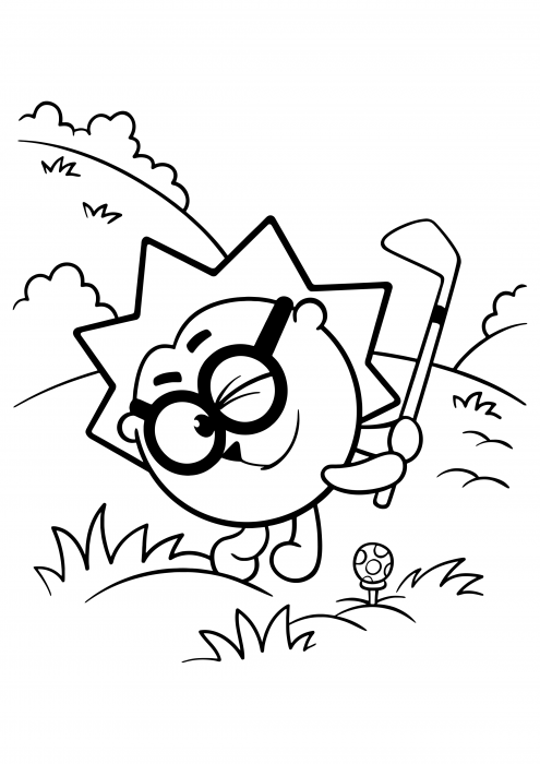 Hedgehog plays golf